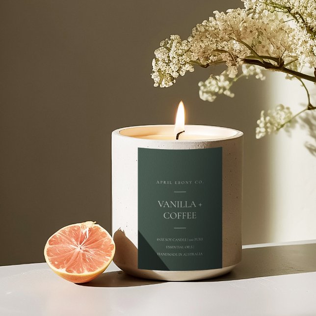 SIMPLE DUSKY MILITARY GREEN MINIMAL MODERN CANDLE FOOD LABEL (Creator Uploaded)