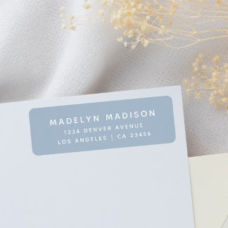 Simple Dusty Blue Elegant Return Address Label