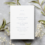 Simple Dusty Blue Elegant Wedding Invitation<br><div class="desc">A Simple Dusty Blue Elegant Wedding Invitation with classic typography. Perfect for a classic wedding,  where traditional elements are paired with modern details to create the perfect combination of timeless elegance. Click the edit button to customise this design.</div>