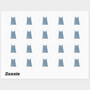 Simple Dusty Blue Kitchen Apron Classic Round Sticker