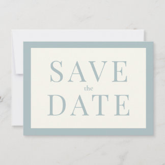 Simple Dusty Blue Save the Date Card