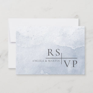 Simple Dusty Blue Watercolor  RSVP Card