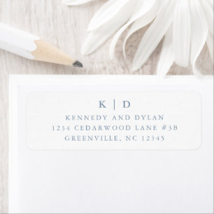 Simple Dusty Blue Wedding Return Address Label