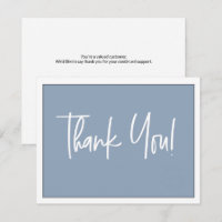 Simple Dusty Blue White Logo Social Thank You