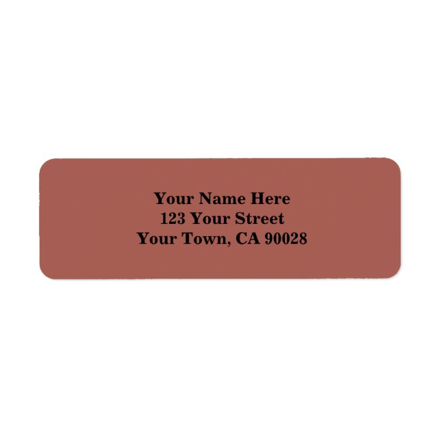 Simple Dusty Brown Return Address Label (Front)