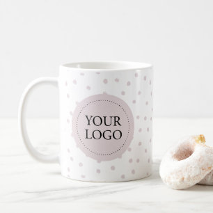 Simple Dusty Pink Minimal Business Logo Custom Coffee Mug