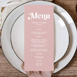 Simple Dusty Pink Wedding Menu<br><div class="desc">The perfect addition to your pink wedding. Ideal for a pink wedding theme, this menu complements blush pink weddings and light pink wedding celebrations. It enhances any dusty rose wedding or dusty rose wedding theme, beautifully fitting a dusty rose and sage green wedding theme. Whether you’re planning a mauve wedding,...</div>