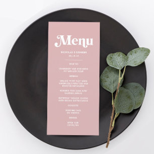 Simple Dusty Pink Wedding Menu
