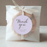 Simple Dusty Purple Thank You Wedding Classic Round Sticker<br><div class="desc">Simple and modern with a touch of romance is this favour sticker,  perfect to thank your guests for sharing your special day with you. Very easy to customise. Please see related products in this original collection.</div>