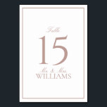 Simple Dusty Rose Elegant Calligraphy Wedding Table Number<br><div class="desc">Guide your guests to their seats with our Simple Dusty Rose Elegant Calligraphy Wedding Table Number. This table number card exudes a subtle elegance with its soft, dusty rose palette, providing a gentle splash of colour that complements any wedding décor. The number itself is prominently displayed in a beautiful, flowing...</div>