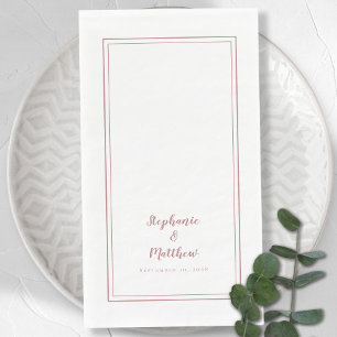 Simple Dusty Rose Modern Minimalist Wedding Dinner Napkin