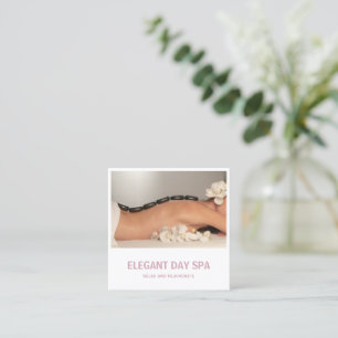 Simple Dusty Rose Pink Elegant Spa Modern Square Business Card