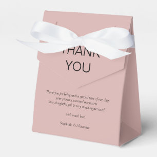 Simple Dusty Rose Pink Newlywed Wedding Thank You Favour Box