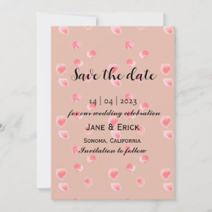 Simple Dusty Rose Pink Rose Petals Save The Date