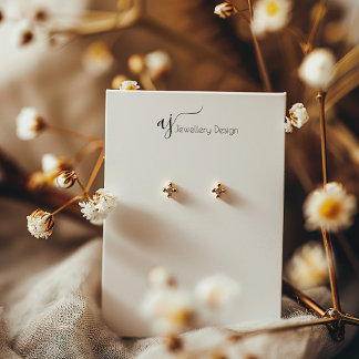 Simple earring display card with monogram