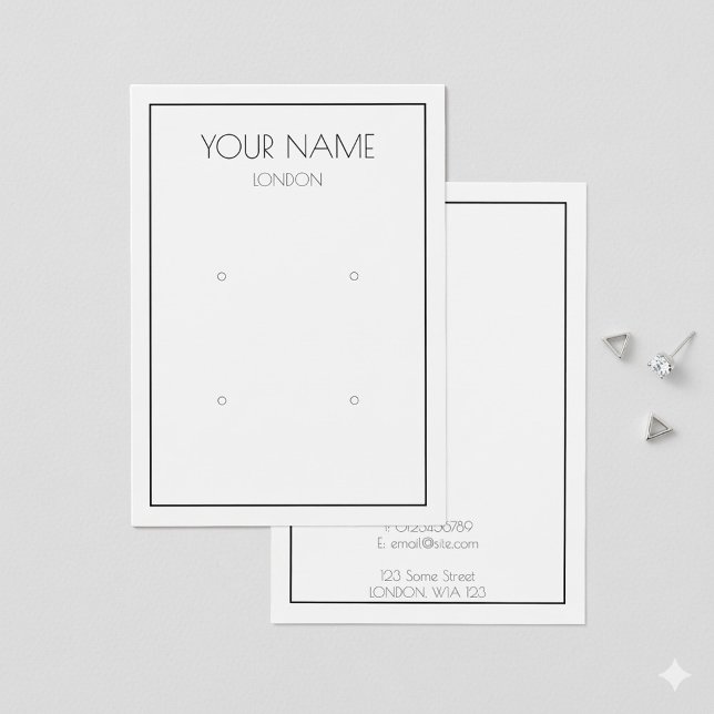 Simple earring display card with thin border (Simple earring display card with thin border.)