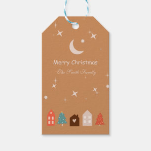 Simple Earth Tone Merry Christmas  Gift Tag