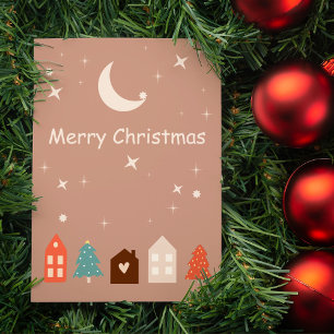 Simple Earth Tone Merry Christmas Holiday Card