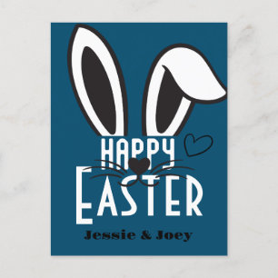 simple easter bunny simple cute family custom holiday postcard