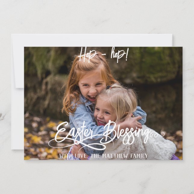 simple easter bunny simple for cute kids photo card (Front)