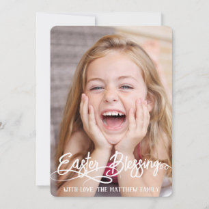 simple easter bunny simple for cute kids photo card