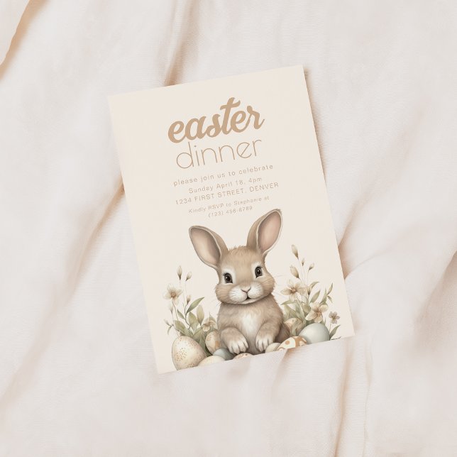 Simple Easter Dinner Invitation Template (Creator Uploaded)