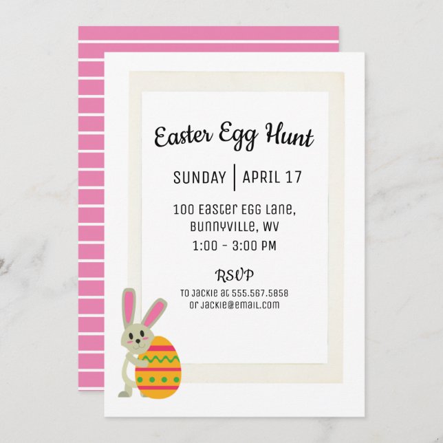 Simple Easter Egg Hunt Party Invitation (Front/Back)