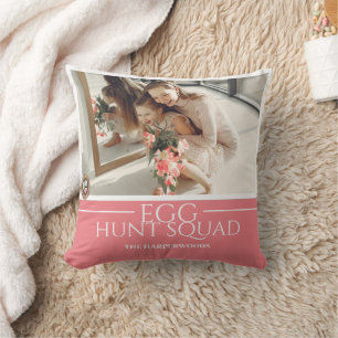 Simple Easter family Easter Egg Hunt photo Cushion