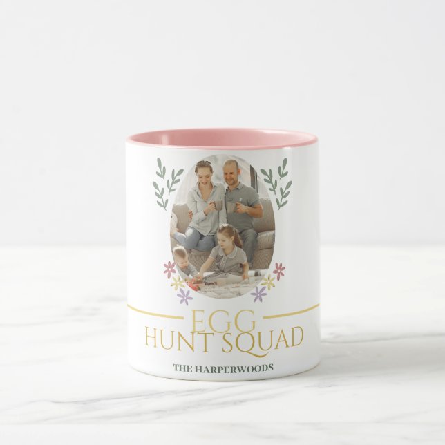 Simple Easter family Easter Egg Hunt photo Mug (Center)