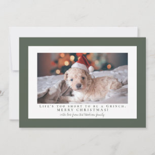 Simple Ebony frame photo Holiday Card