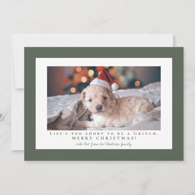 Simple Ebony frame photo  Holiday Card (Front)