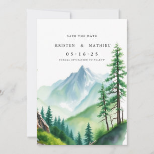 Simple Editable Mountain Save The Date