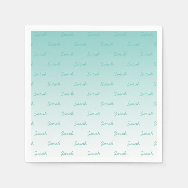 Simple Editable Name | Editable Any Colour Ombre Napkin (Front)