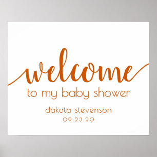 Simple Editable Welcome Fall Orange Any Event Poster