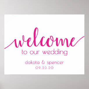 Simple Editable Welcome   Hot Pink Any Event Poster