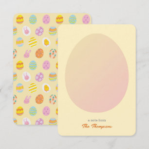Simple Egg & Easter Painted Eggs Pattern Yellow Thank You Card