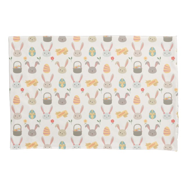 Simple Eggs and Bunnies Easter | Pillowcase (Front-Left)