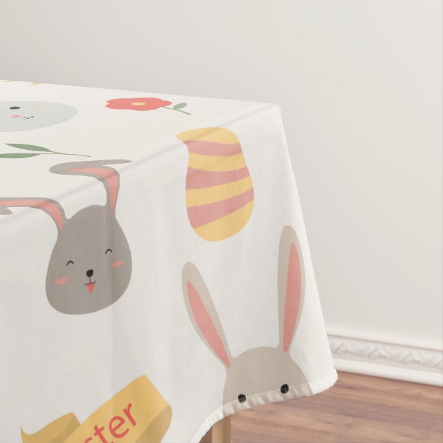 Simple Eggs and Bunnies Easter | Tablecloth (In Situ)
