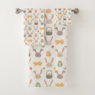 Simple Eggs and Bunnies Easter   Towel Set