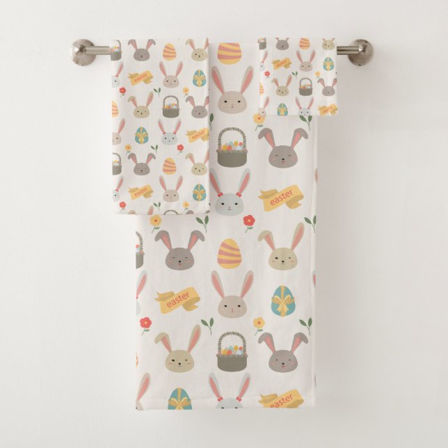 Simple Eggs and Bunnies Easter | Towel Set (Insitu)