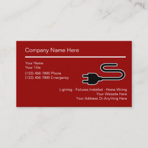 Simple Electrician Business Cards