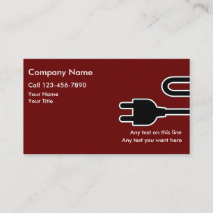 Simple Electrician Business Cards