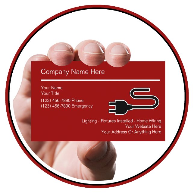 Simple Electrician Business Cards (Creator Uploaded)