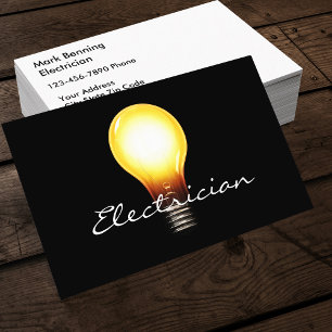 Simple Electrician Business Cards