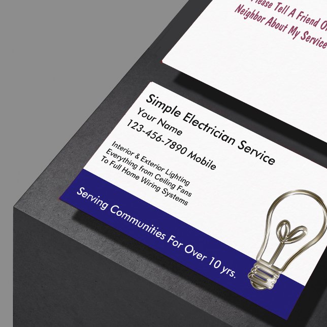 Simple Electrician Business Cards (Creator Uploaded)