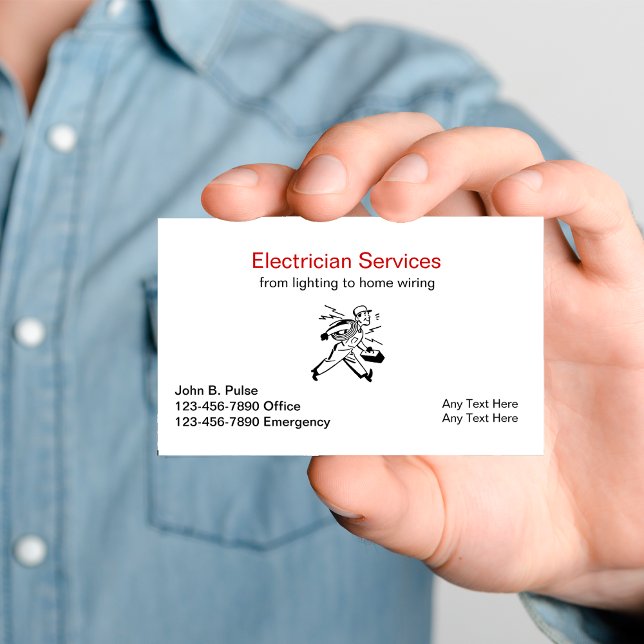 Simple Electrician Business Cards (Creator Uploaded)