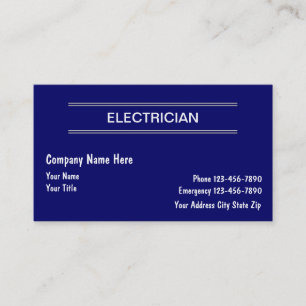 Simple Electrician Business Cards