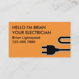 Simple Electrician Business Cards