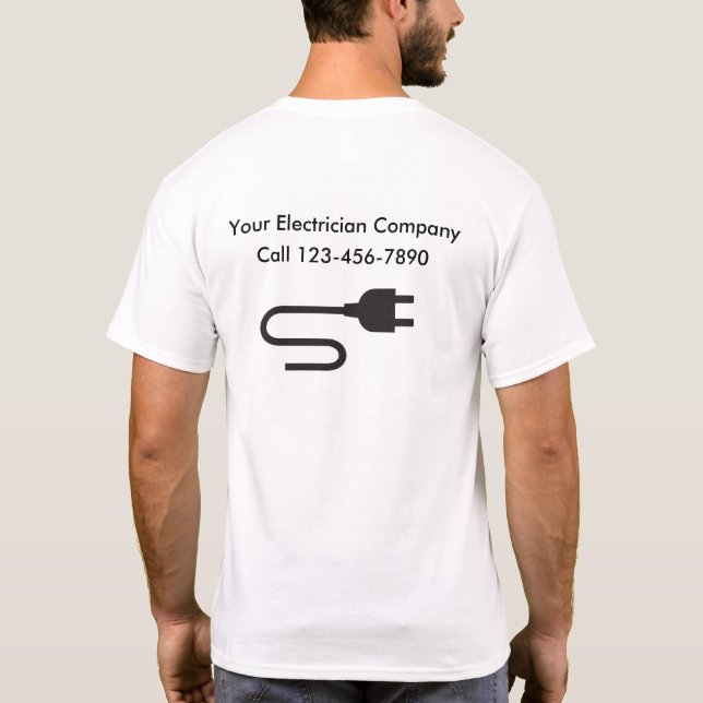 Simple Electrician Service T-Shirt (Back)