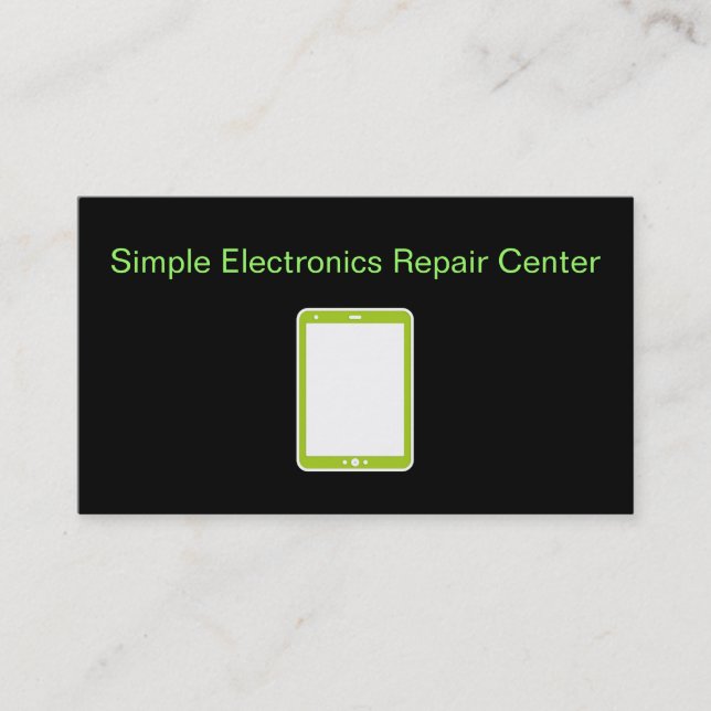 Simple Electronics Repair Business Cards (Front)